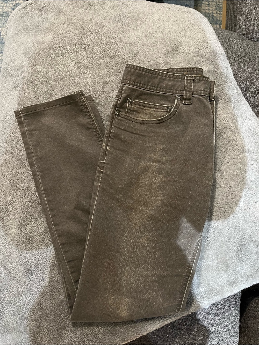 Prana Slim Straight Olive-Brown Jeans